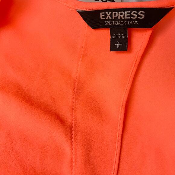 Express Split Back Women’s Sleeveless See Through Tank Top size S, Neon Orange - Picture 6 of 7